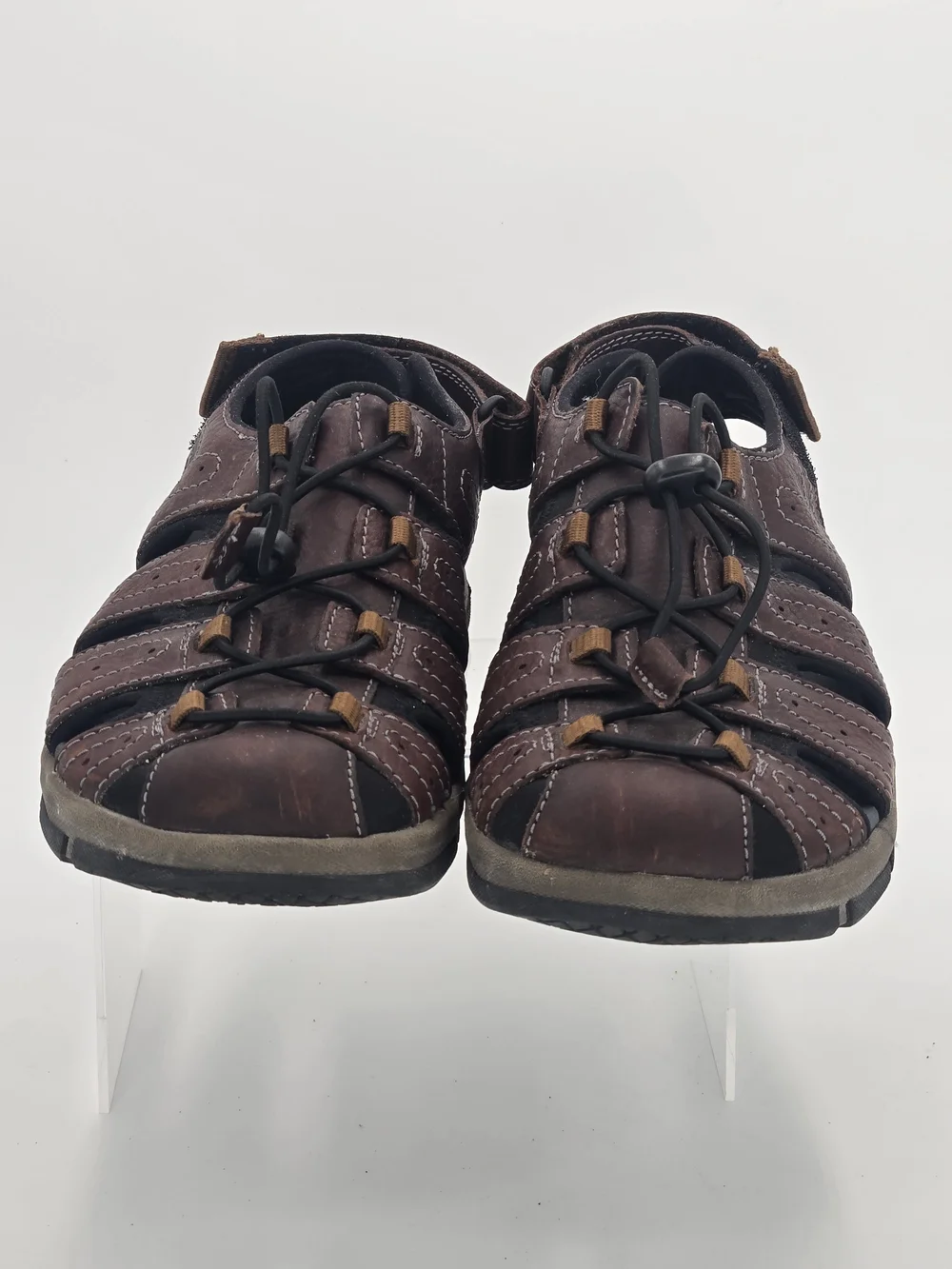Clarks Brixby Cove Fisherman Men's Brown Leather Closed-Toe Sandals Size 9